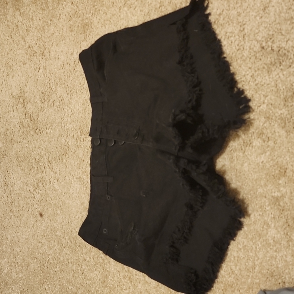 Black Jean high waisted shorts